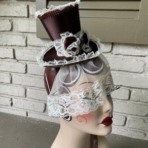 Victorian Steampunk Mini Top Hat Gothic Halloween Cosplay Costume